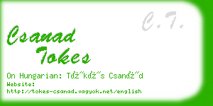 csanad tokes business card